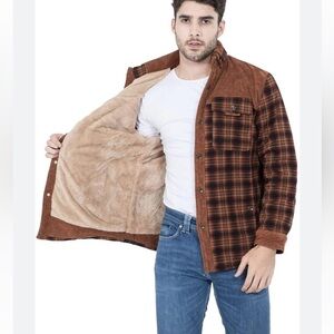 NEWHALL Men's Plaid Long Sleeve Flannel Sherpa Lined Buttoned Shirt, Winter